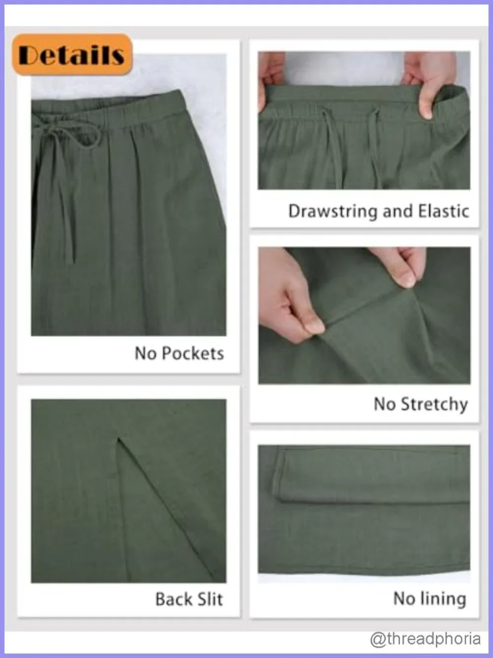 Linen Maxi Skirt Drawstring Back Slit Elastic High Waisted Flowy Long Skirt